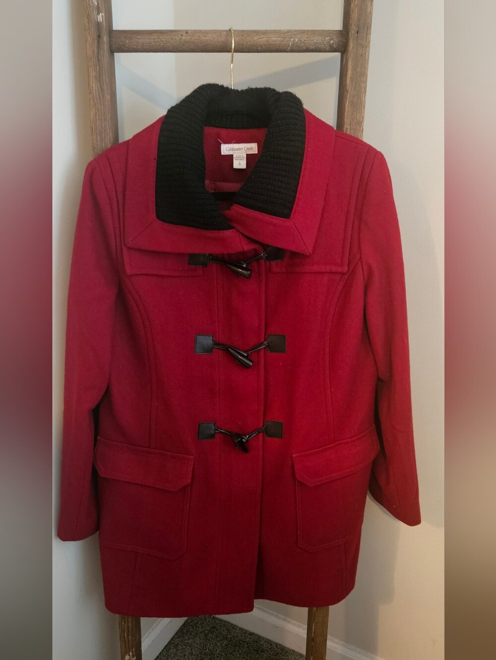 Coldwater Creek Women's Red Toggle Coat